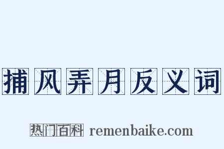 捕风弄月反义词是什么意思的图片